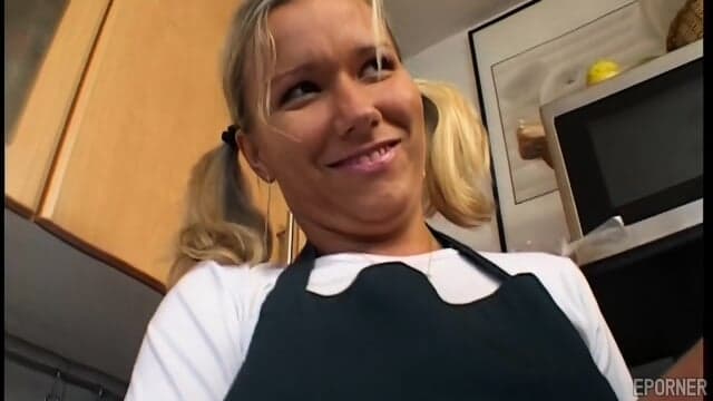 Blonde Girl Got Her Cleaning Disturbed