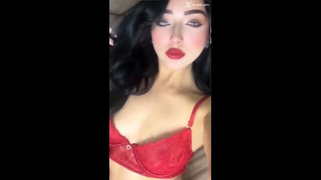 Beautiful Eyes And Hot Red Lingerie