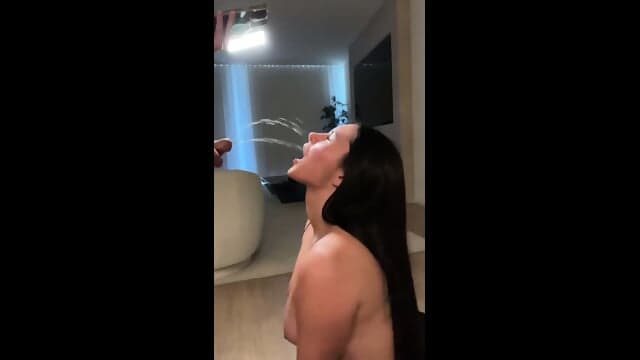 Whore GF Suck & Blow Cock With Cum Piss In Mouth